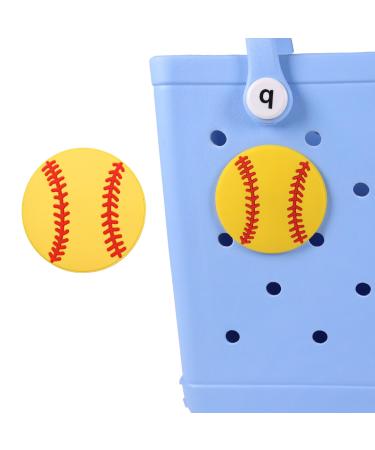 Softball Charms Accessory for Bogg Bag and Simply Southern Tote Insert Sports Decorative for Handbag Beach Tote Bag