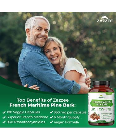 Zazzee French Maritime Pine Bark Extract and Organic Bilberry Extract Capsules | 20:1 Bilberry Supplement Plus French Pine Bark | Circulatory Support Bundle - Buy Online on GoSupps.com