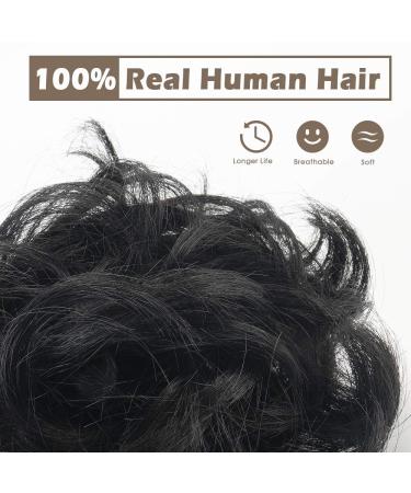 BARSDAR 100% Real Hair Extensions - Curled Messy Bun Hair Tie & Hair Part for Women - 1# Black 1 Piece - Buy Online on GoSupps.com