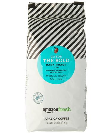 AmazonFresh Dark Roast Whole Bean Coffee, 32 Ounce