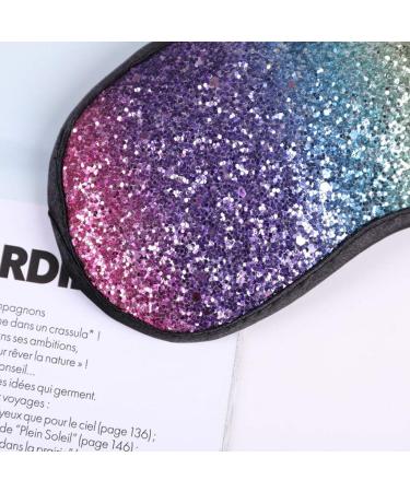Zeiwohndc Glitter Sequins Sleeping Eye Mask | Rainbow Gradient Color | Elastic Eyeshade Cover for Women Girls | Travel Blindfold - Buy Online on GoSupps.com