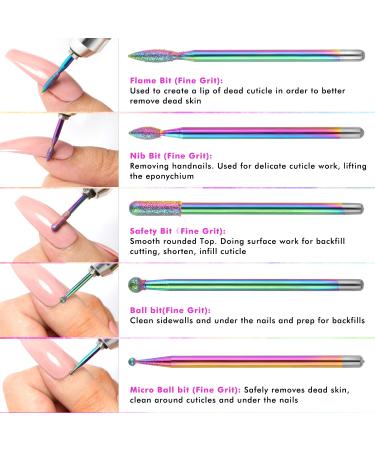 Ejiubas Diamond Nail Drill Bits Set - Professional 10Pcs 3/32 (2.35mm) Cuticle Drill Bit for Acrylic Gel Nails, Manicure Pedicure Tools - Home and Salon Use - Buy Online on GoSupps.com