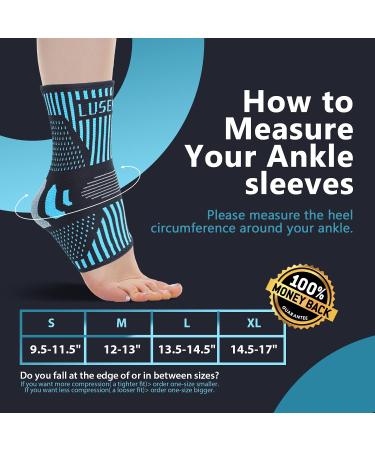 Professional Ankle Support Brace 2 Pack Breathable Plantar Fasciitis Socks Anti-Slip Ankle Compression Sleeve Socks for Joint Pain Ligament Damage Sprained Ankle Achilles Tendonitis Sports XL Blue(Pair) - Buy Online on GoSupps.com