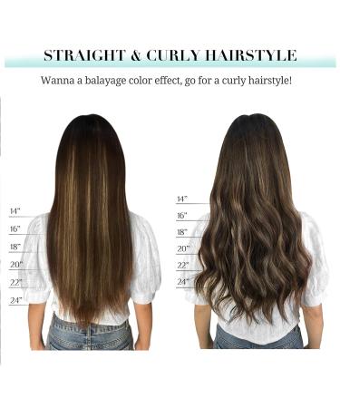 Doores Clip In Extensions - Real Hair Balayage Chocolate Brown to Caramel Blonde 55cm (22 inch) 7 Pieces 120g Remy Hair - Buy Online on GoSupps.com