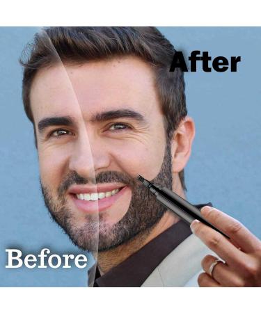 Beard Pen 2Pcs - Waterproof & Sweatproof Men's Beard Pencil Filler for Shaping & Enhancing - Define & Sharpen Hair, Beard, Mustache & Eyebrows (Black) - Buy Online on GoSupps.com