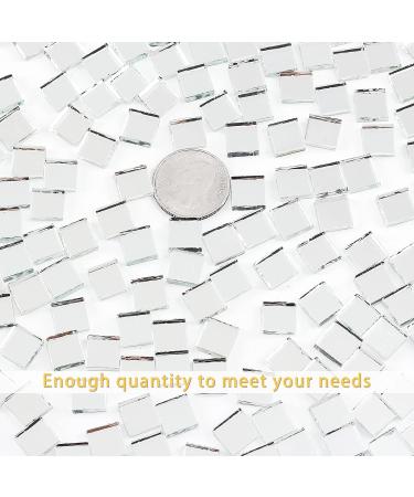 Youway Style Glass Mirror Mosaic Tiles 200g Square Small Pieces for Crafts - Real Disco Ball Mirror Glass Tiles for Mosaic Mirror Kits - 0.4x0.4inch Silver - Pack of 100 - Buy Online on GoSupps.com