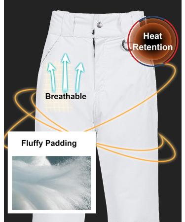 CREATMO US Women's Waterproof Insulated Snow Pants Ski Bibs - Medium White - Buy Online on GoSupps.com