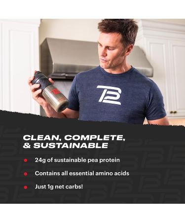 TB12 Plant Based Protein Powder - 24g Vegan Pea Protein, Low Sugar, Non-GMO, Keto & Paleo Friendly, Vanilla Flavor - 18 Servings (1.26lbs) - Buy Online on GoSupps.com
