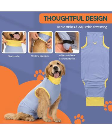 Avont Dog Recovery Suit - Postoperative Wound Protection for Neutered Males & Bitches - Blue (3XS) - Prevents Leak & Ensures Comfort - Buy Online on GoSupps.com