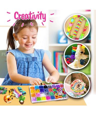 FUNZBO 2200 Loom Rubber Bands for Bracelet - Colorful Jewelry Making Kit for Kids Craft and Art - Girls Age 5-9 (Medium) - Buy Online on GoSupps.com