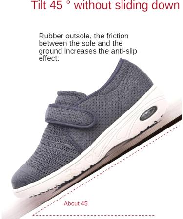 KXSM Womens Diabetic Slippers Orthopedic Shoes - Non-Slip Adjustable Comfort for Arthritis, Diabetes, Plantar Fasciitis - Grey (Size 35) - Buy Online on GoSupps.com