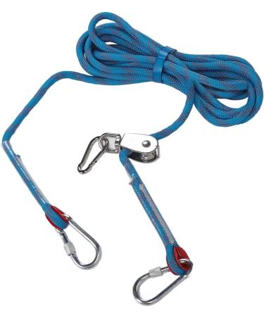 Reflective 360 Degree Rotating Pulley Dog Tie Out Cable Heavy Duty Dog Runner Cable for Outdoor Camping Yard 16.4ft Length for Maximum Freedom and Safety (Blue) - Buy Online on GoSupps.com