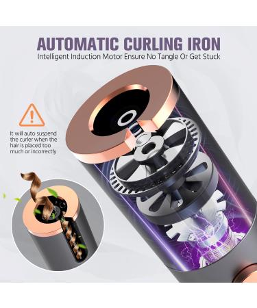 USB Rechargeable Cordless Hair Curler with LCD Display - Portable Automatic Curling Wand for Home and Travel - Silver - Buy Online on GoSupps.com