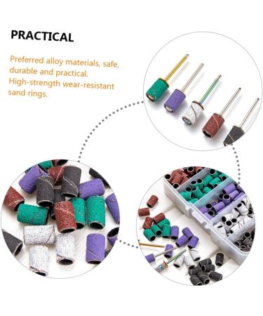2 Sets nail polish set fine sanding bands for nail drill professional nail drill nail polishing band nail kits nail polishing rings manicure band nails kit alloy frosted mandrel - Buy Online on GoSupps.com