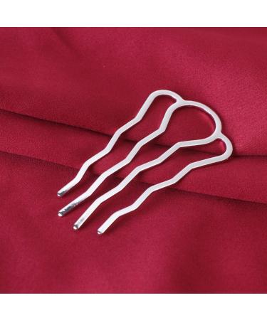 Lurrose 6pcs 4 Teeth Metal Hair Combs - Stylish Updo Accessories for Women & Girls - DIY Hairpins for Long Hair (Silver) - International Shipping Available - Buy Online on GoSupps.com