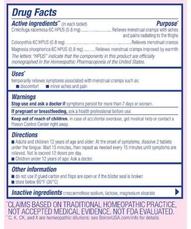 Boiron Cyclease CRAMP - Natural Relief for Menstrual Cramps - 60 Tablets - Buy Online on GoSupps.com