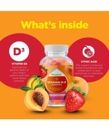 Pure Vitamin D3 2000IU Chewable Gummies for Adults - Immune & Bone Health Support - Buy Online on GoSupps.com