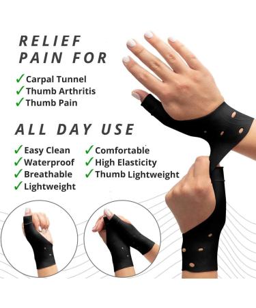 Dropsky Gel Wrist Thumb Support Braces - 4-Piece Set for Carpal Tunnel, Arthritis Pain Relief - Waterproof & Lightweight - Fits Both Hands - Therapy Stabilizer Support in Black - Buy Online on GoSupps.com