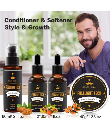 Men's Beard Grooming Kit - Wash, Oil, Balm, Comb, Brush, Scissor - 100% Pure & Organic - Buy Online on GoSupps.com