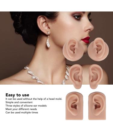 Flexible Human Ear Model - 3 Pair Set for Acupuncture Training | Reusable & High Simulation | Display Props | Medium Skin Color - Buy Online on GoSupps.com