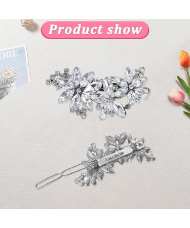Diamante Hair Clips for Women 3 Pieces Silver Hair Clips Silver Hair Accessories Silver Hair Clip Sparkly Hair Clips Diamante Hair Accessories Bridal Hair Clip for Women for Bride Bridesmaids Prom - Buy Online on GoSupps.com