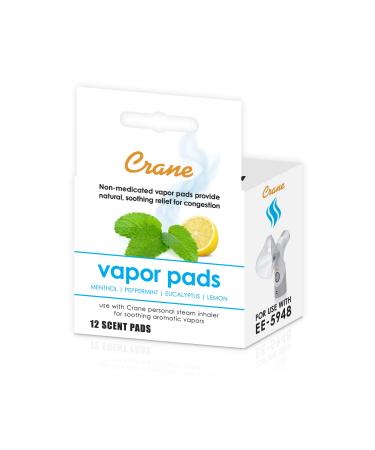 Crane Vapor Pads for EE-5948 Cordless Personal Steam Inhaler White 12 Count (Pack of 1)