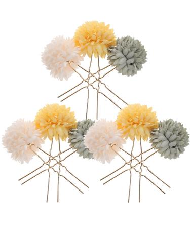LALAFINA 3 Pairs Hairpin Flower Girls Bridal Hair Face Stencils Bun Bobby Flower Hair Barrettes Kids Tiara Hair Pin Kids Hair Clips Hair Accessories Bride Decorate Metal Prom