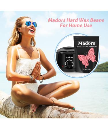 Madors 1lb Hard Wax Beads Kit with Applicator Sticks - Hair Removal Wax Beans for Full Body - Pink Wax Melt Warmer - Buy Online on GoSupps.com