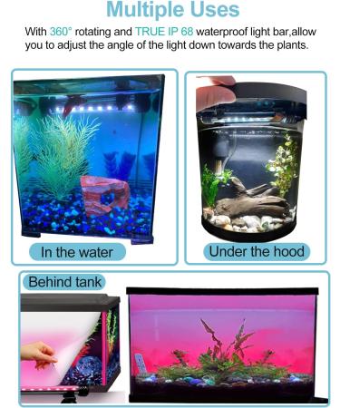 MingDak LED Aquarium Light - Wireless Remote - RGB Color Changing - Underwater Submersible - 7.5'' (9 LEDs) - Buy Online on GoSupps.com