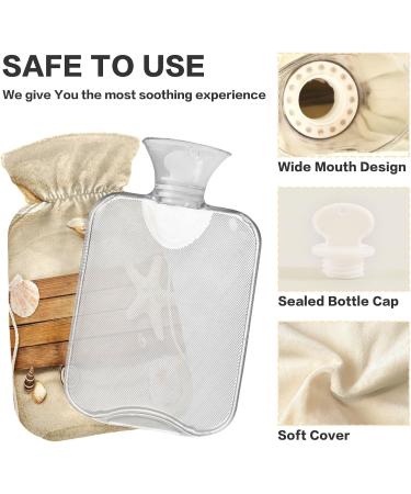 Naanle 2L Transparent Hot Water Bottle with Cover - Large Seestern Design for Bed Hand & Foot Warmer | Pain Relief & Heat Therapy - Buy Online on GoSupps.com