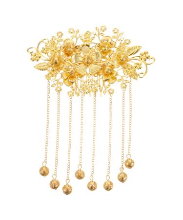 DOITOOL 1pc Vintage Accessories Hairpin Pearl Hair Barrettes Wedding Hair Accessory Gold Trim Pearl Hair Clip Floral Decor Bride Hair Ornaments Metal Flower Crystal Miss Alloy