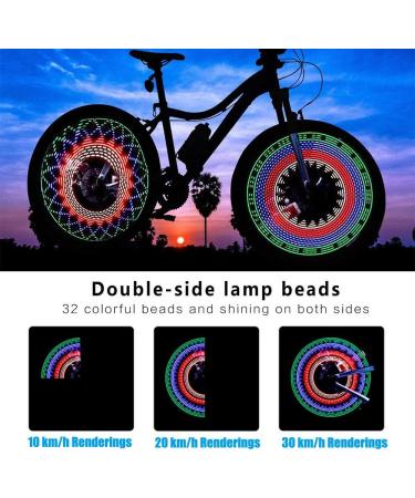 Waterproof Bicycle Rim Lights | 32 LED Spoke Lights with 32 Patterns for MTB | International Shipping - Buy Online on GoSupps.com
