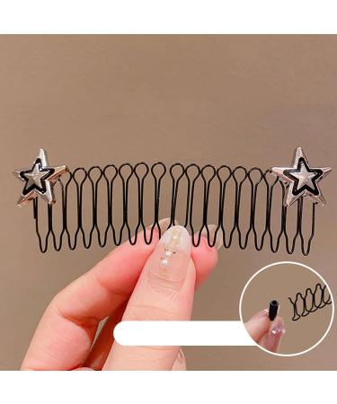 Stretchable Hair Clip U Shape Stretchable Hair Fixer Girl Hair Clips For Prom Daily Casual Wedding Dating Working And Traveling Maijia Silver Five-pointed Star - Buy Online on GoSupps.com
