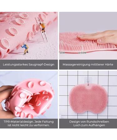 Angel Lover Pink Foot & Back Scrubber Silicone Shower Massage Pad with Non-Slip Suction Cups for Ultimate Clean and Relaxation - Buy Online on GoSupps.com