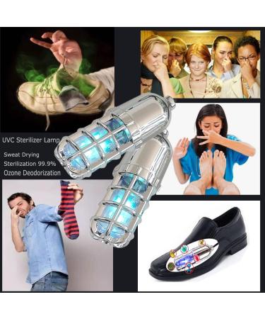 LinSmart UV Shoe Sanitizer Dryer & Deodorizer - Portable Ozone Sterilization for Shoes, Boots & More - Silver - Buy Online on GoSupps.com