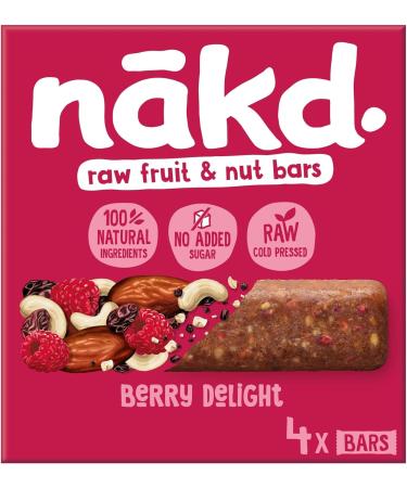 Nakd Berry Delight Natural Fruit & Nut Bars - Vegan & Gluten Free Snack - 48 Bars (35g each) - Buy Online on GoSupps.com