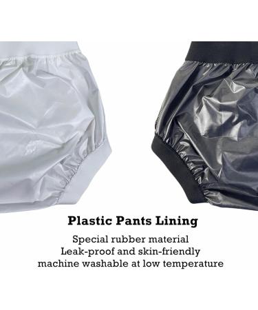 AQX Adult Fabric Diaper Covers - Reusable Waterproof Incontinence Underwear X-Large Black & White 4 Piece Set - Buy Online on GoSupps.com