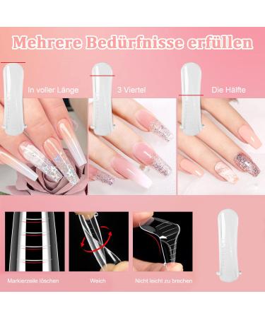 100-Piece Dual Nail Forms Set | Nail Extension Gel Forms & Double-Ended Brush for UV Acrylic Nail Tools - Buy Online on GoSupps.com