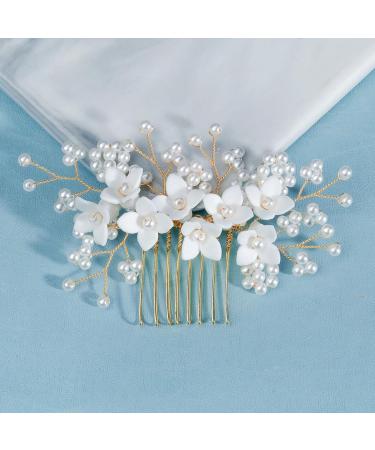 HAPINARY bridal comb bridal headpiece wedding headpiece wedding hair accessories hair gems for women bridal hair accessories hair accessory for women pearl Beautiful hair comb bride - Buy Online on GoSupps.com