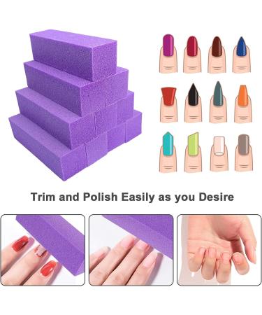 Nail Buffer Block Set - 10 Pcs 4-Sided Sanding Buffers for Acrylic, Gel, and Natural Nails - Fingernail Shine Buffing Filer - Medium Grit - Professional Manicure Polisher (Purple) - Buy Online on GoSupps.com
