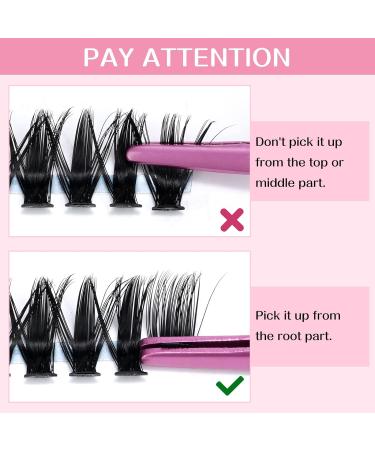 280 Pcs 10mm Cluster Lashes DIY Kit - 50D-D-0.07-10 Individual Wispy Bottom Lashes - C D Curl for At-Home Use - Buy Online on GoSupps.com