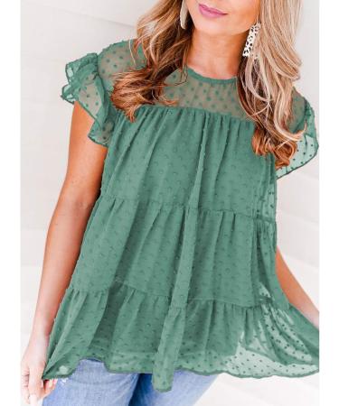 Women Summer Top Women Top Round Neck Loose for Party (XXL) Green - Buy Online on GoSupps.com