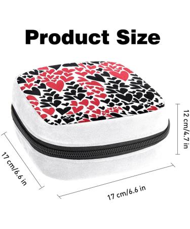 GIAPB Sanitary Napkin Storage Bag | Period Tampon Makeup Pad Pouch | Black Red Hearts - 1685 - Buy Online on GoSupps.com