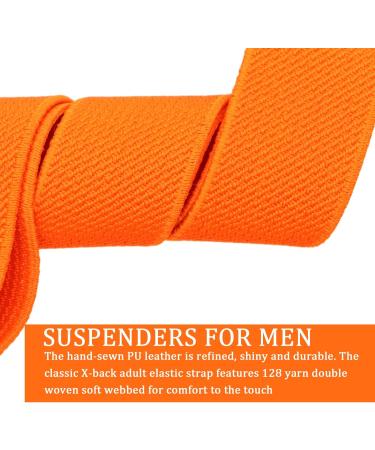 Adjustable Eruinfang 25mm Elastic Braces for Men & Women - Y-Form Style with Strong Clips - Orange - Buy Online on GoSupps.com