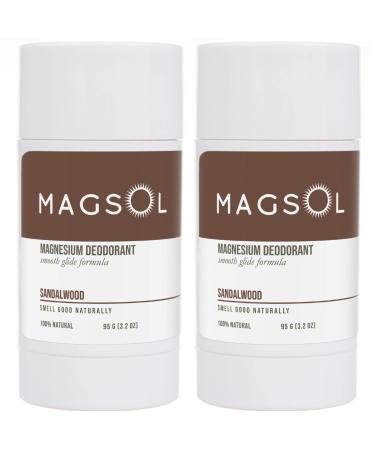 MAGSOL Natural Deodorant for Men Aluminum Free Deodorant for Women (2 Pack) (Sandalwood)