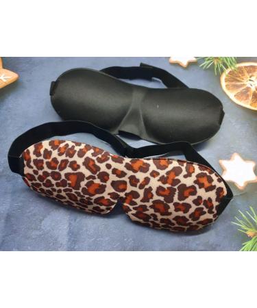 2 Pack Leopard Print Black 3D Sleep Mask for Women - Adjustable Strap, Lightweight & Comfortable - Ideal for Travel, Nap, Shift Works - Buy Online on GoSupps.com