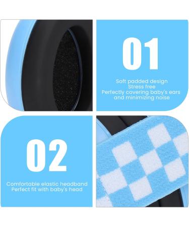 Infant Ear Muffs Soft Padding Baby Noise Cancelling Headphones Newborn Elastic Band Soundproof Earmuffs Baby Ear (Blue) - Buy Online on GoSupps.com