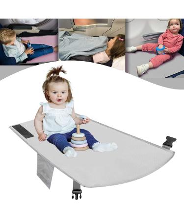 Kids Airplane Footrest Toddler Travel Bed Airplane Foot Hammock for Baby with Anti-Slip Design Airplane Seat Extender for Kids Portable Airplane Travel Accessories for Plane Kid (Grey)