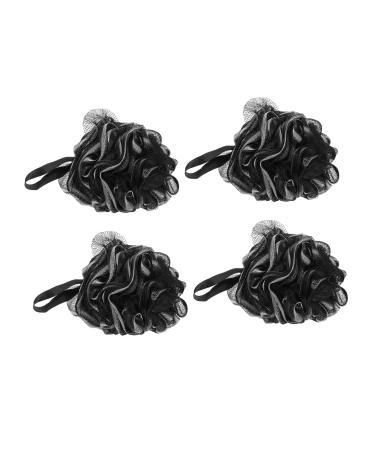 4pcs Black Bath Bath Ball Bath Accessory Wear-Resistant Bath Loofah Household Bath Loofah Convenient Bath Sponge Loofah Sponge Bath Supply Shower Accessory Portable Bath Loofah