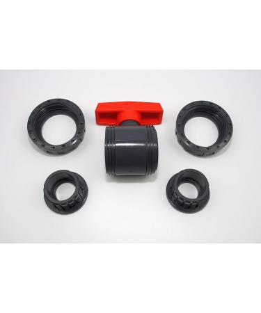 Professional 63mm PVC-U Ball Valve with 2 Adhesive Sockets | 10 Bar DIN 8063 - International Shipping Available - Buy Online on GoSupps.com